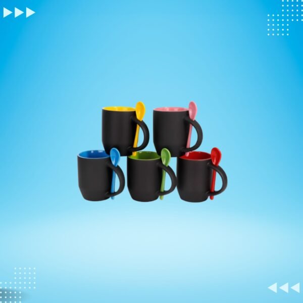 Contrast Color Mug and Spoon Set